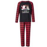 Christmas Plaid Print Pajamas Plaid Home Family Suit YLDF-932