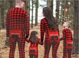 Christmas Plaid Print Family Matching Parent-Child Two Piece Set YLDF-201009