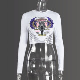 Tight Print Long Sleeve T-shirts GNZD-9667TD