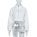 Long Sleeve Warm Plush Zipper Sweatshirt GNZD-8030DN