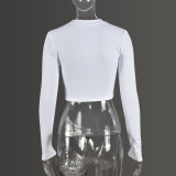 Casual Print Long Sleeve Tight T Shirt GNZD-9674TD