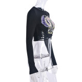 Tight Print Long Sleeve T-shirts GNZD-9667TD