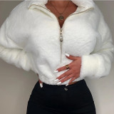 Long Sleeve Warm Plush Zipper Sweatshirt GNZD-8030DN