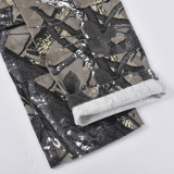Camouflage Print Loose Casual Zipper Trousers GNZD-8809PD