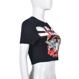 Summer Print Short Sleeve Tops GNZD-31239TY