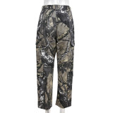 Camouflage Print Loose Casual Zipper Trousers GNZD-8809PD