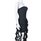 Wrap Chest Slim Tassel Mini Dress GNZD-9474DD