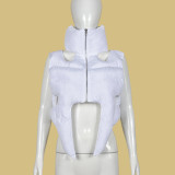 Zipper Sleeveless Cotton Filled Short Jacket GNZD-9511TD