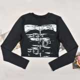 Casual Print Long Sleeve Skirt Two Piece Set GNZD-9644TD