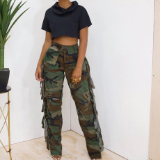 Camouflage Tassel Pocket Casual Pants GNZD-9039PD