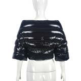 One Shoulder Warm Short Cotton Jacket GNZD-9655TD