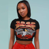 Summer Print Short Sleeve Tops GNZD-31239TY