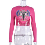 Tight Print Long Sleeve T-shirts GNZD-9667TD