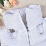 Zipper Sleeveless Cotton Filled Short Jacket GNZD-9511TD