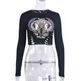 Tight Print Long Sleeve T-shirts GNZD-9667TD