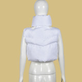 Zipper Sleeveless Cotton Filled Short Jacket GNZD-9511TD