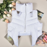 Zipper Sleeveless Cotton Filled Short Jacket GNZD-9511TD