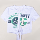 Sexy Print Hollow Out Bandage T Shirt GNZD-9471TD