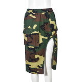 Camouflage Print Split Skirt GNZD-9187DD