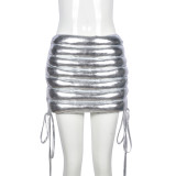 Sexy Glossy Filled Cotton Bandage Skirt GNZD-9621DD