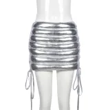 Sexy Glossy Filled Cotton Bandage Skirt GNZD-9621DD