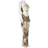 Tie Dye Warp Chest And Pants 2 Piece Set GNZD-7918SG