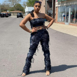 Tie Dye Warp Chest And Pants 2 Piece Set GNZD-7918SG