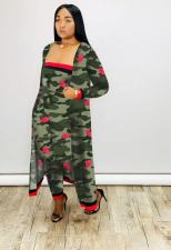 Fashion Wrap Chest+Pants+Jacket Camouflage Three Piece Set HMS-6269