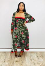 Fashion Wrap Chest+Pants+Jacket Camouflage Three Piece Set HMS-6269
