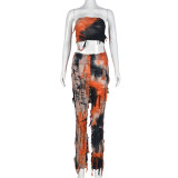 Tie Dye Warp Chest And Pants 2 Piece Set GNZD-7918SG