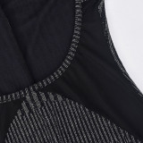Sexy Bra And Slim Long Sleeve Jumpsuit 2 Piece Set GNZD-8771JD