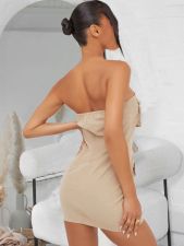 Wrap Chest Zipper Backless Mini Dress GNZD-9632DD