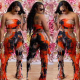 Tie Dye Warp Chest And Pants 2 Piece Set GNZD-7918SG