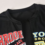 Sexy Print Long Sleeve Bandage T Shirt GNZD-9721TD