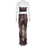 Tie Dye Warp Chest And Pants 2 Piece Set GNZD-7918SG
