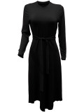 Long Sleeve Solid Color Maxi Dress OMY-11033