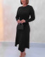 Long Sleeve Solid Color Maxi Dress OMY-11033