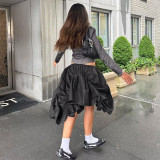 Pleated Irregular Loose Half Skirt GNZD-41048SG