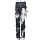 Tassel Lace-Up Casual Micro Flared Pants GNZD-7801PG