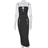 Mesh See Through Tube Top Maxi Dress GNZD-8512DF