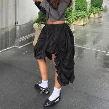 Pleated Irregular Loose Half Skirt GNZD-41048SG