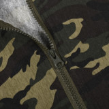 Camouflage Zipper Long Sleeve Stand Up Jacket GNZD-9527TD