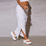 Sexy Hollow Out Hole Sleeveless Skirt Two Piece Set GNZD-9728SD