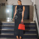 Cross Hot Rhinestone Sleeveless Hooded Maxi Dress GNZD-9658DD