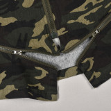 Camouflage Zipper Long Sleeve Stand Up Jacket GNZD-9527TD