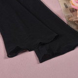 Contrast Color One Shoulder See Through T-shirt GNZD-9653TD