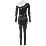 Sexy Hollow Out Knit Jumpsuit GNZD-9833JD