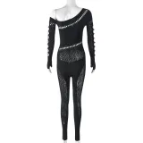 Sexy Hollow Out Knit Jumpsuit GNZD-9833JD