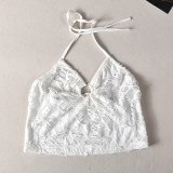 Sexy Hollow Out Hole Sleeveless Skirt Two Piece Set GNZD-9728SD