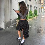 Pleated Irregular Loose Half Skirt GNZD-41048SG